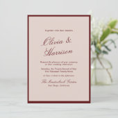 Deep Wine Old Money Calligraphy Wedding Invitation Einladung (Stehend Vorderseite)