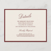Deep Wine Old Money Striped Details Card Begleitkarte (Vorderseite)