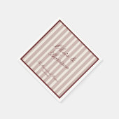 Deep Wine Old Money Striped Wedding Napkins Serviette (Ecke)