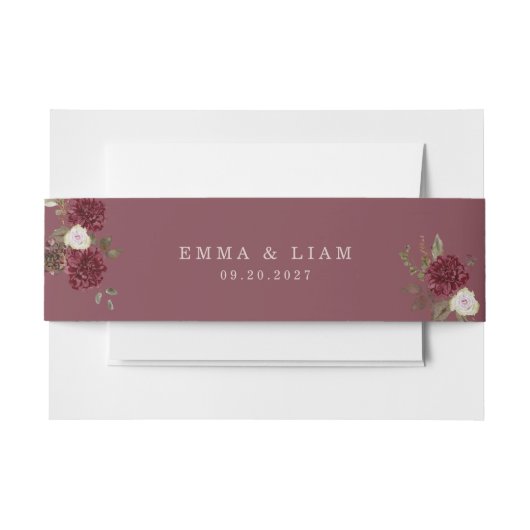 Deep Wine Old Money Wedding Belly Band (Vorderseite Beispiel)