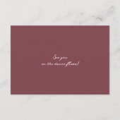 Deep Wine Old Money Wedding RSVP Card Begleitkarte (Rückseite)