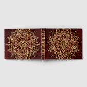 Deep Wine Red Mandala & Gold Glam Moderner Chic Gästebuch (Voll)