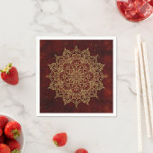 Deep Wine Red Mandala & Gold Glam Moderner Chic Serviette (Beispiel)