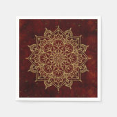 Deep Wine Red Mandala & Gold Glam Moderner Chic Serviette (Vorderseite)