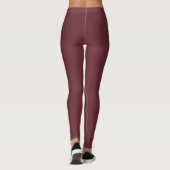 Deep Wine Red Solid Color Leggings (Rückseite)