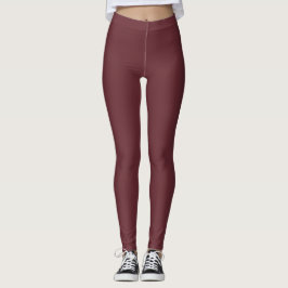 Deep Wine Red Solid Color Leggings
