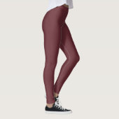 Deep Wine Red Solid Color Leggings (Rechts)
