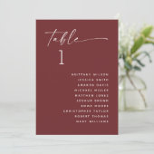 Deep Wine Red Wedding Seating Chart | Elegant Fall Einladung (Stehend Vorderseite)