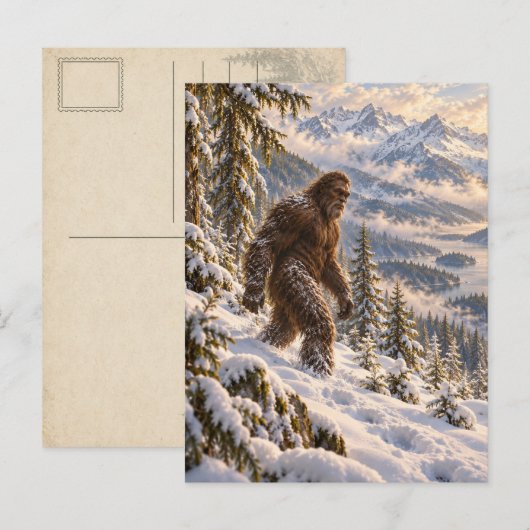 Deep Winter Bigfoot Postkarte (Vorne/Hinten)