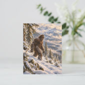Deep Winter Bigfoot Postkarte (Stehend Vorderseite)