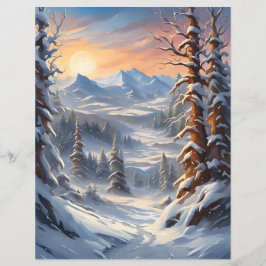 Deep Winter in the Mountains Scrapbook Paper