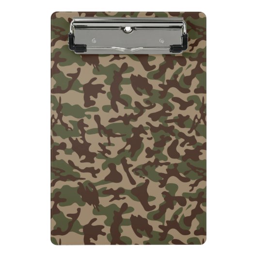 Deep Wood Camouflage Mini Klemmbrett (Vorderseite)