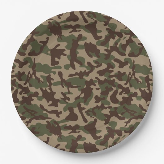 Deep Wood Camouflage Pappteller (Vorderseite)