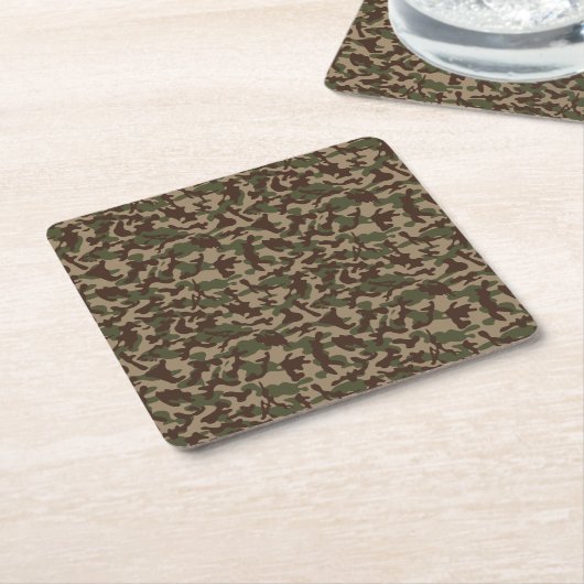 Deep Wood Camouflage Rechteckiger Pappuntersetzer (angewinkelt)