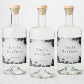 Deep Woodland Romance Wedding Alkoholflaschenetikett (Flaschen)