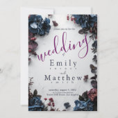 Deep Woodland Romance Wedding Einladung (Vorderseite)