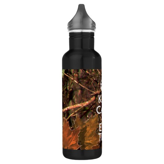 Deep Woods Camouflage Behalt Ruhe deinen Text! Edelstahlflasche (Links)