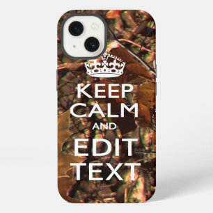 Deep Woods Camouflage Keep Calm Your Text iPhone 13 Hülle