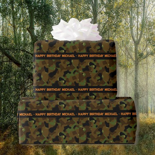 Deep Woods Camouflage zum Hinzufügen von Text & Na Geschenkpapier