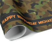 Deep Woods Camouflage zum Hinzufügen von Text & Na Geschenkpapier (Rolleneckpunkt)