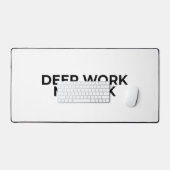 Deep Work No Luck Large Minimalist Typographic  Schreibtischunterlage (Tastatur & Maus)