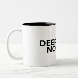 Deep Work No Luck Typografisch Minimalist  Zweifarbige Tasse