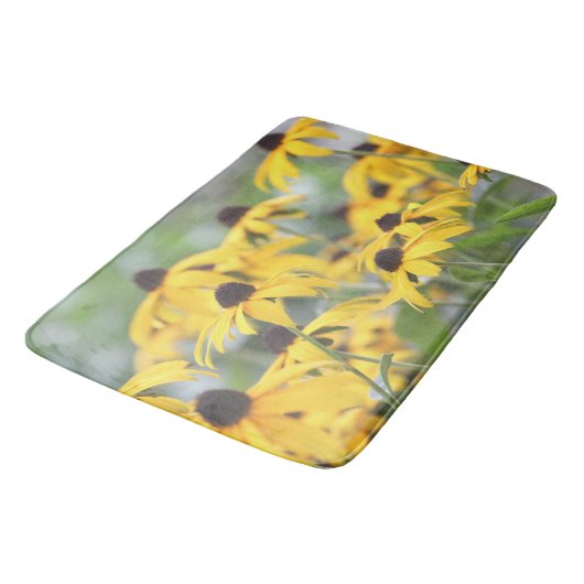 Deep Yellow Floral Fotograf Badematte (Schrägansicht)