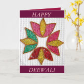 Deepavali oder Deewali Gruß-Karte Karte (Gelbe Blume)