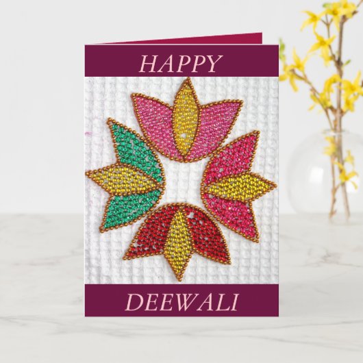 Deepavali oder Deewali Gruß-Karte Karte (Gelbe Blume)