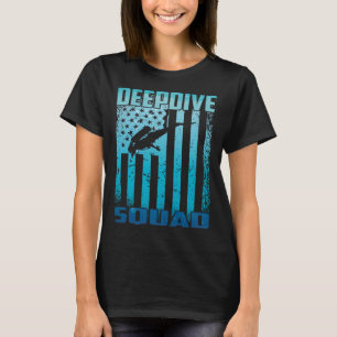 DeepDive Squad US Flag Unterwasser-Scuba T-Shirt
