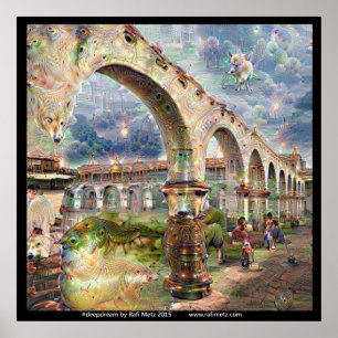 Deepdream Auftrag-Säulengang-Fantasie Poster