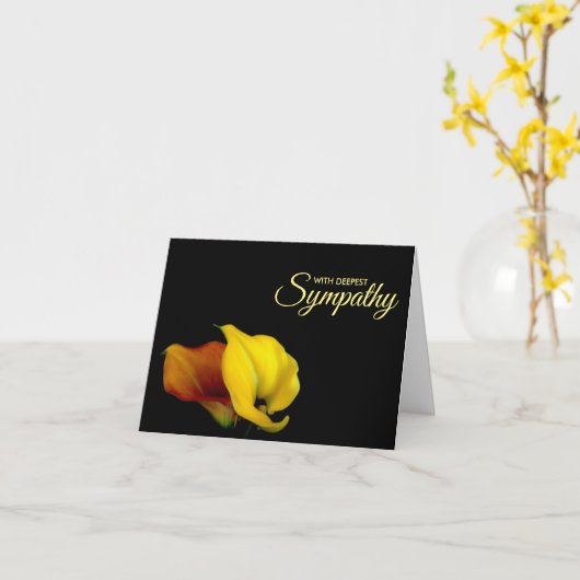 Deepest Beileid Condolence Card Karte (Gelbe Blume)