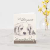 Deepest Beileid Dog Sympathie Karte mit Zitat (Gelbe Blume)