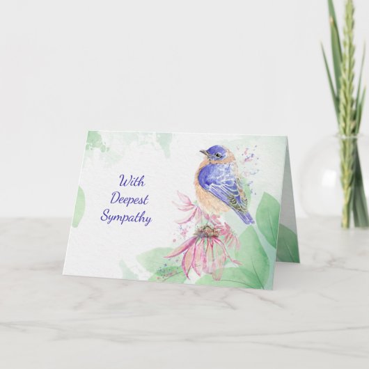 Deepest Beileid Loss Bluebird Karte (Vorderseite)