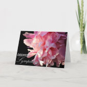 "Deepest Beileid" Pink Peony Card Karte (Vorderseite)