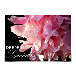 "Deepest Beileid" Pink Peony Card Karte
