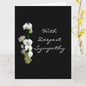 Deepest Beileid White Orchids Card Karte (Gelbe Blume)