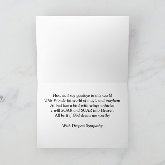 Deepest Sympathy Card Karte (Innenseite)