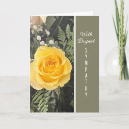 Deepest Sympathy yellow rose greeting Karte
