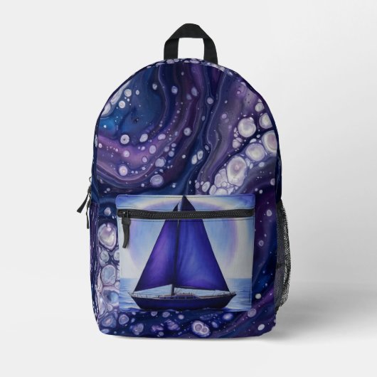 DeepPurpleCosmicMarble Bedruckter Rucksack (Vorderseite)