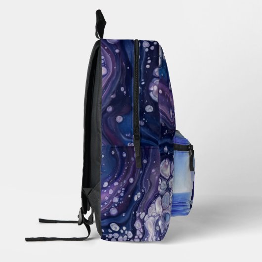 DeepPurpleCosmicMarble Bedruckter Rucksack (Links)