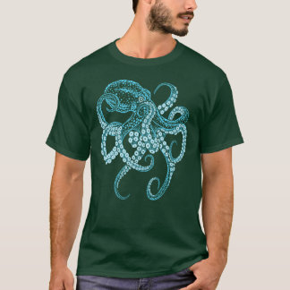 Deepsea blue kraken octopus in combat stance vinta T-Shirt