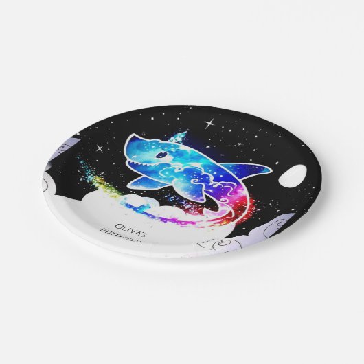 Deepsea Magical Simple Shark Birthday Pappteller (Schrägansicht)