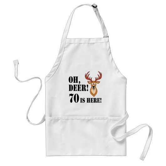 Deer 70th Birthday Adult Apron Schürze (Vorne)