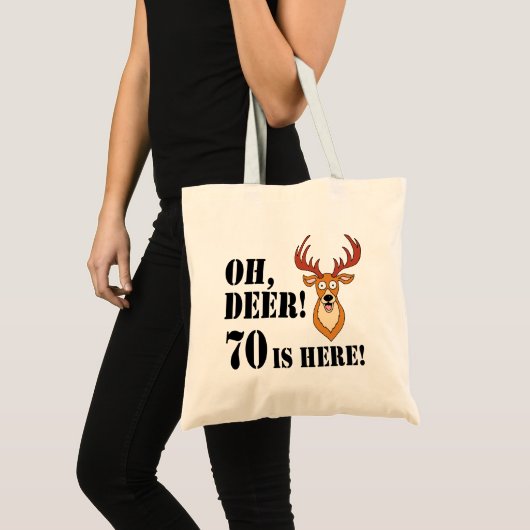 Deer 70th Birthday Tragetasche (Vorderseite (Produkt))