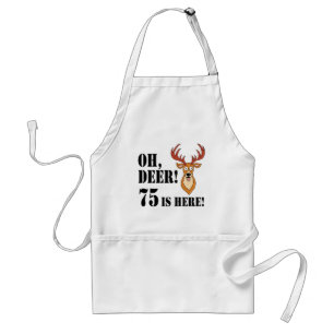 Deer 75th Birthday Adult Apron Schürze