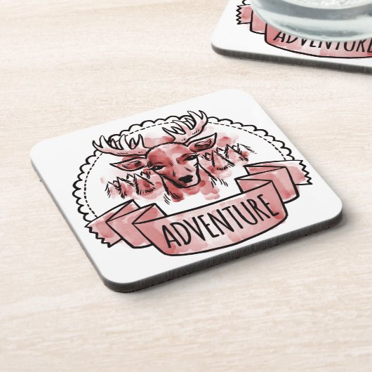 Deer Adventure Badge Untersetzer (Linke Seite)