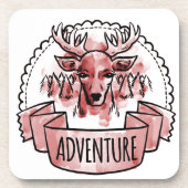 Deer Adventure Badge Untersetzer (Vorderseite)