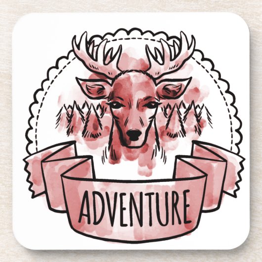 Deer Adventure Badge Untersetzer (Vorderseite)