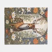 Deer Amid Daisy Blume Fleecedecke (Vorderseite (Horizontal))
